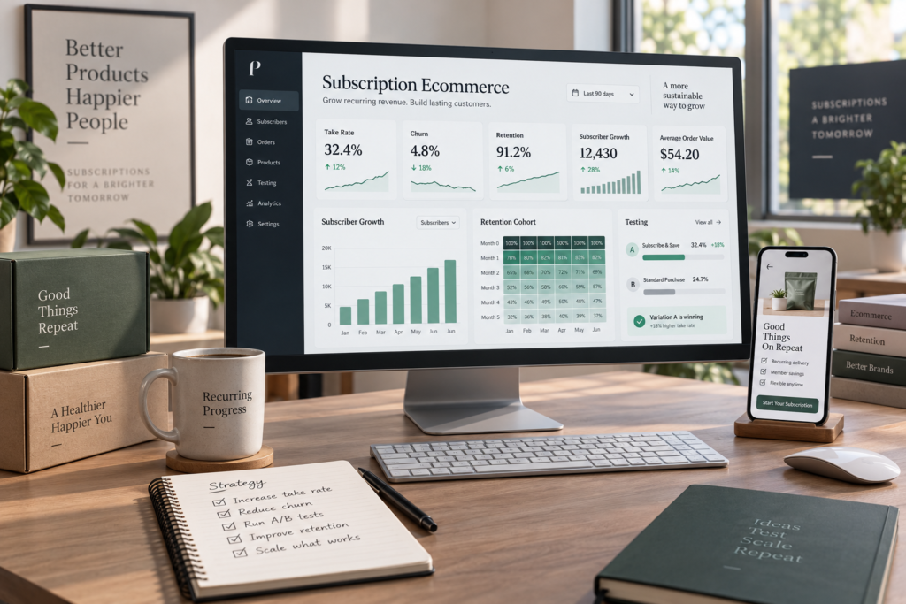 Subscription Ecommerce: Take Rate, Churn and Testing