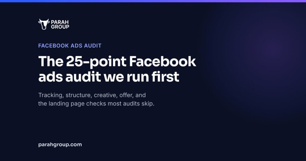 The 25-point Facebook ads audit we run first