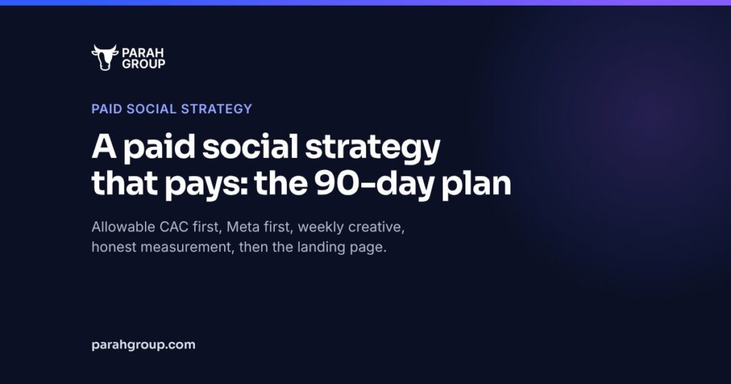 A paid social strategy that pays: the 90-day plan