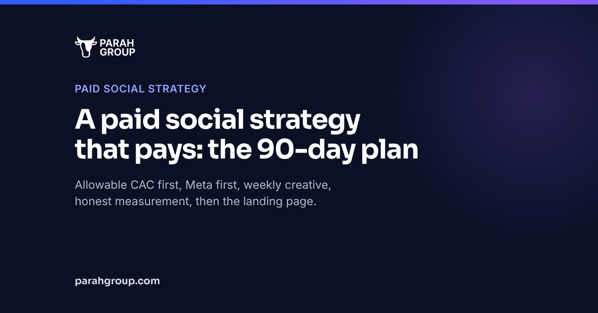 A paid social strategy that pays: the 90-day plan